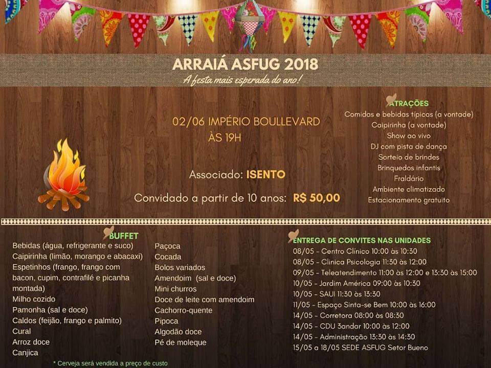 Arraiá Asfug 2018 | Foto: Divulgação