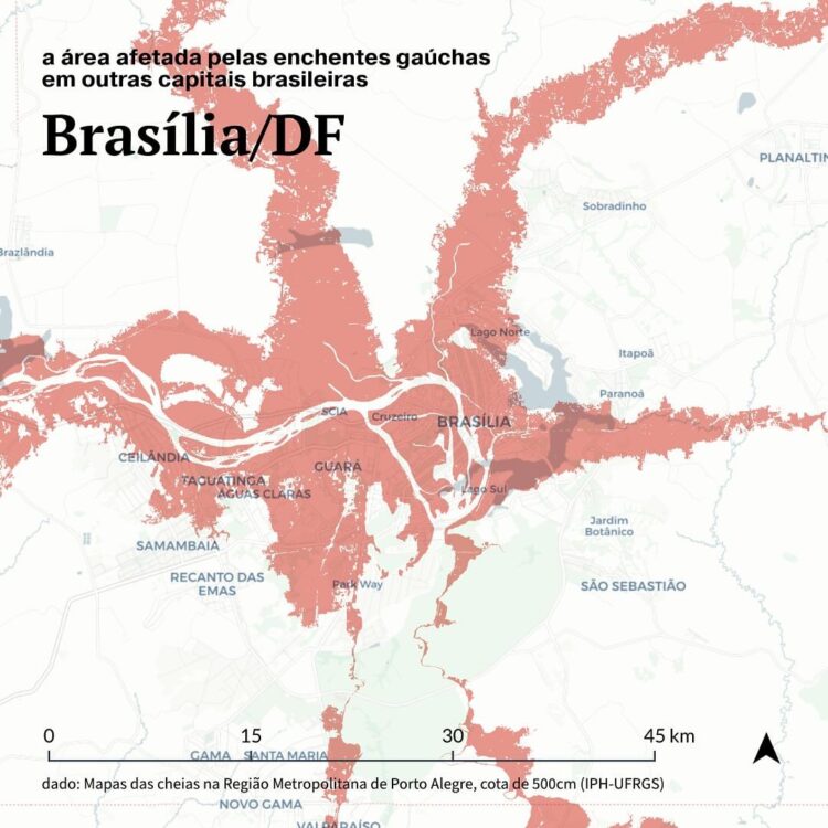 Rea Inundada Em Porto Alegre Cobriria Goi Nia Quase Inteira Veja Mapa