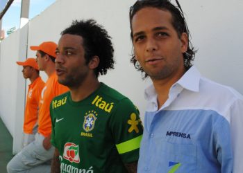 Marcelo, do Real Madri, e Guilherme Coelho, do Folha Z