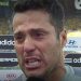 Júlio Cesar se emocionou antes e após a vitória contra o Chile (Foto: Reprodução Globo)