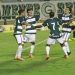 Jogadores do Goiás comemoram um dos gols com homenagem ao Dia das Crianças. (Foto: Site Goiás E.C.)