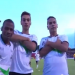 Jogadores do Goiânia comemoram um dos gols marcados contra a Linense