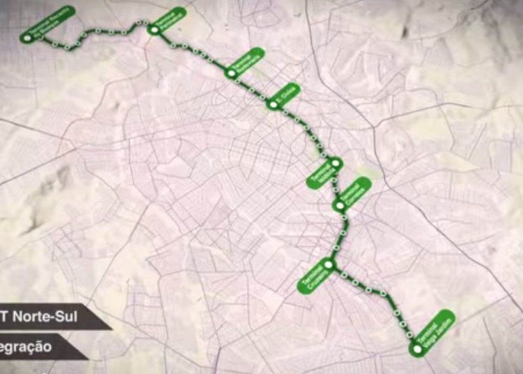 BRT Norte-Sul ligará Terminal Recanto do Bosque ao Terminal Veiga Jardim, com 27 km de extensão (Foto: Reprodução)