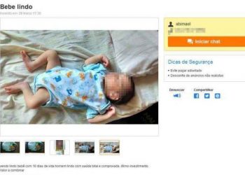 Anúncio diz que valor do bebê poderia ser combinado (Foto: Reprodução)