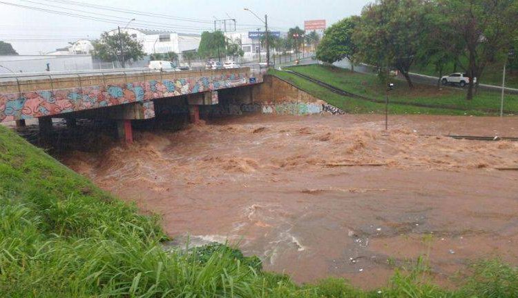 Chuva de domingo, 30, trouxe danos para a capital| Foto: Leitor FolhaZ