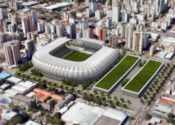 Goiás apresenta o projeto para a construção de uma nova arena| Foto: Divulgação/Goiás Esporte Clube