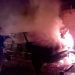 Caso de carros incendiados aconteceu até mesmo no pátio da Prefeitura de Jataí | Foto: Divulgação/Corpo de Bombeiros