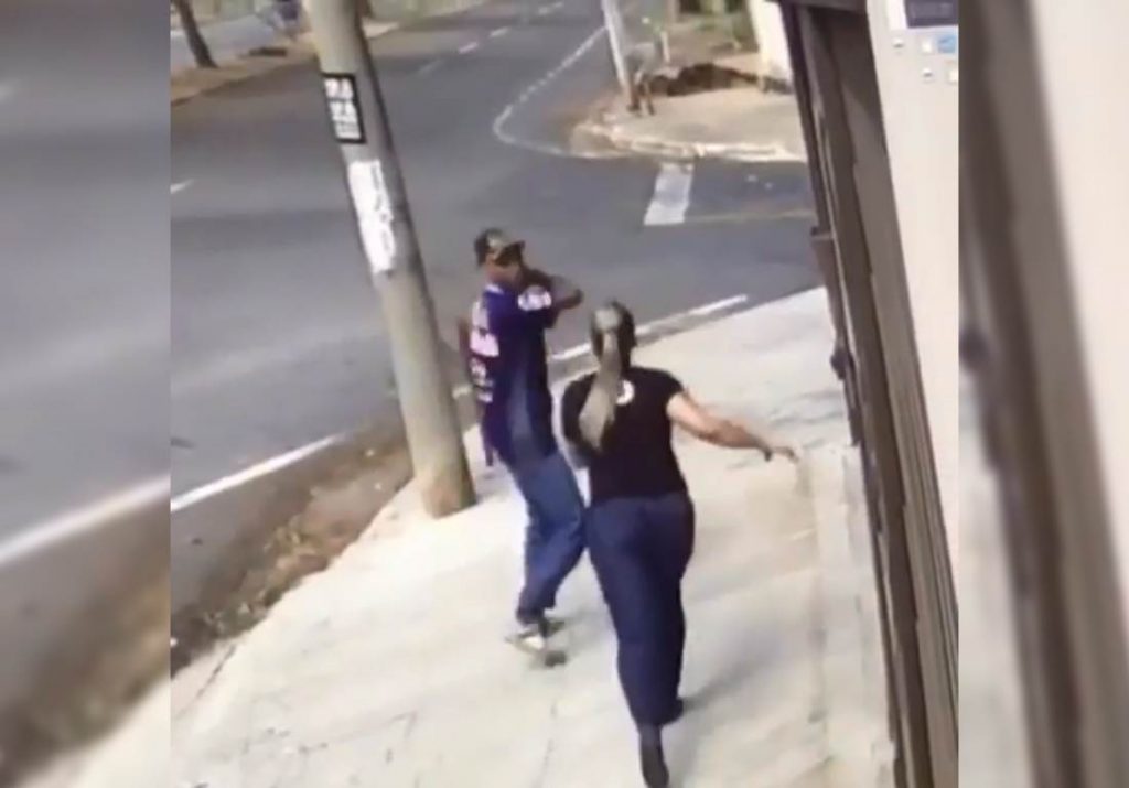 Assaltante no Jardim América foi flagrado atuando por imagens da câmera de segurança do estúdio em que trabalha a vítima | Foto: Reprodução