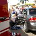 Carro foi atingido lateralmente e a vítima ficou presa às ferragens | Foto: Leitor / Folha Z