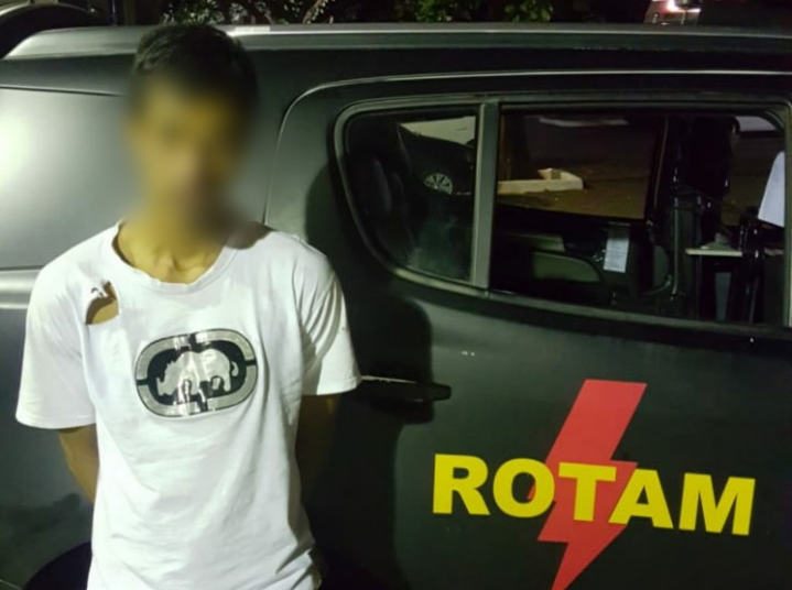 Preso pela Rotam, homem de 26 anos confessou o estupro no Jardim Diamantina | Foto: Divulgação / PM