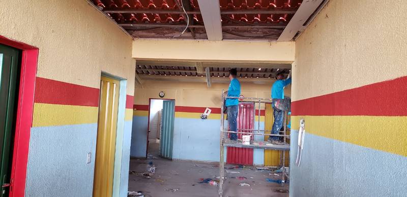 Prefeitura anuncia volta às aulas em escola palco de explosão em Aparecida - Escola Municipal Olentino Xavier da Costa reforma explosao 4