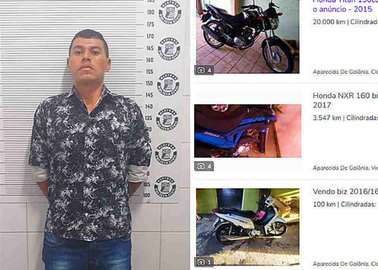José Hamilton de Almeida foi preso no Jardim Tiradentes suspeito de furtar várias motos na região da Grande Goiânia | Foto: Divulgação / PC