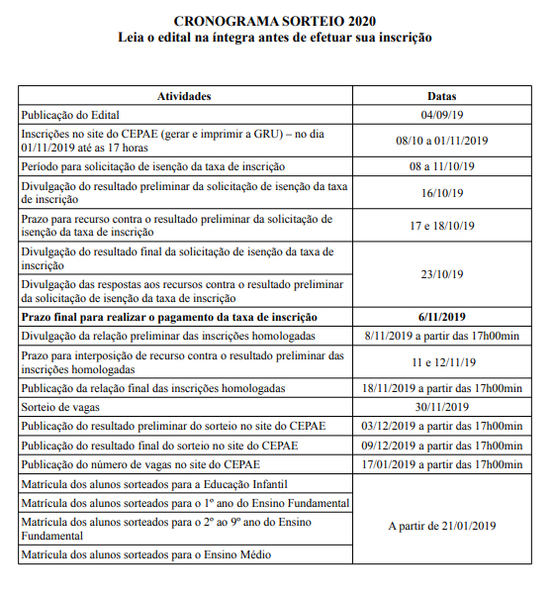 Colegio aplicação acre sorteio 2020