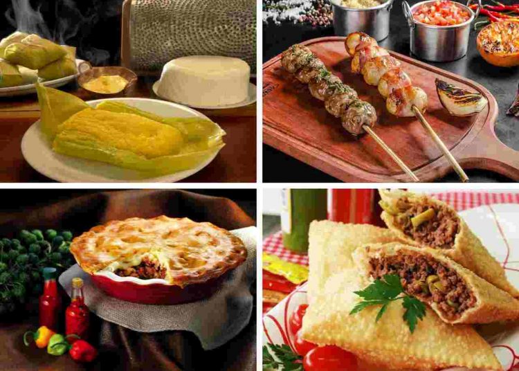 Festival de comida goiana em comemoração do aniversário de Goiânia terá pamonha, espetinhos, empadão, pastéis, e muito mais | Foto: Montagem FZ