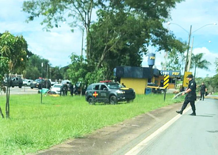 Confronto próximo à unidade operacional da PRF, no km 132 da BR-060, interditou uma das faixas da rodovia, no sentido Goiânia-Anápolis, provocando congestionamento | Foto: Reprodução