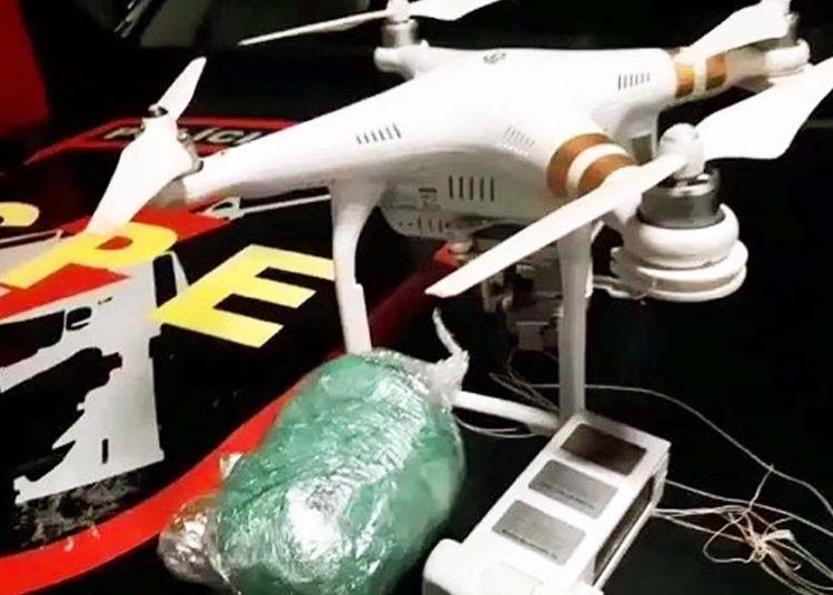 Drone foi usado para enviar drogas para a CPP de Aparecida de Goiânia | Foto: Divulgação/PM-GO