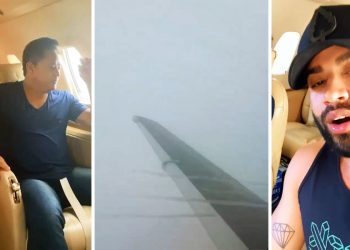 Gusttavo Lima e Leonardo passam momentos tensos durante voo | Foto: Reprodução/Instagram