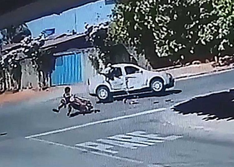 Acidente no Jardim Olímpico, em Aparecida, deixa motociclista em estado grave | Foto: Reprodução