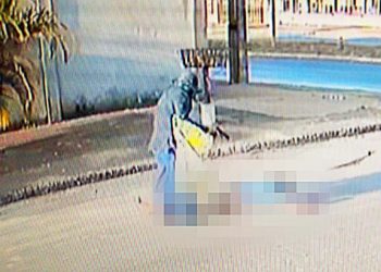Falso mendigo matou empresário no Jardim dos Girassóis, em Aparecida | Foto: Reprodução/Câmeras de Vigilância