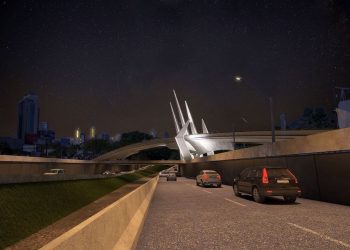 Projeto do viaduto no cruzamento da Marginal Botafogo com a Avenida Jamel Cecílio. Obras em Goiânia prometem melhorias no trânsito | Foto: Divulgação