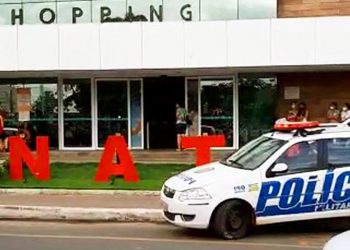 Jovem armado com faca foi contido pela Polícia Militar em shopping de Aparecida