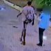 Imagens de câmera de segurança mostram momento em que vítima é levada por estuprador para mata - Crédito: Reprodução