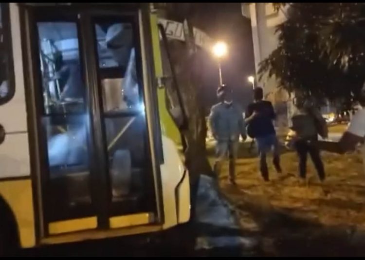Ônibus bate contra árvore no setor Vera Cruz | Foto: Reprodução