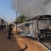 Ônibus destruído após incêndio no Setor Bandeirantes | Foto: Divulgação/CMBGO