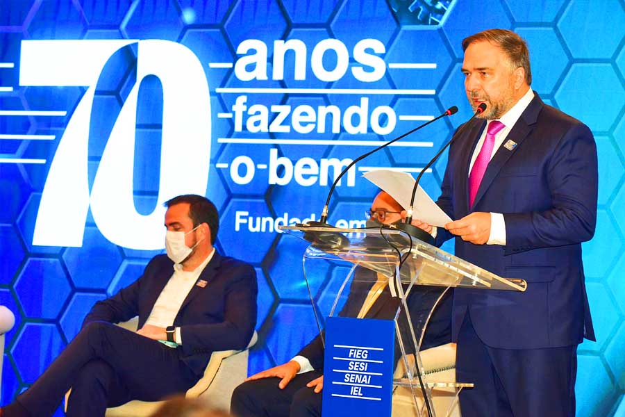 Presidente da Fieg, Sandro Mabel: “Trabalho promovido pelo Senai tem um papel fundamental no crescimento do emprego em Goiás” | Foto: Divulgação / Fieg