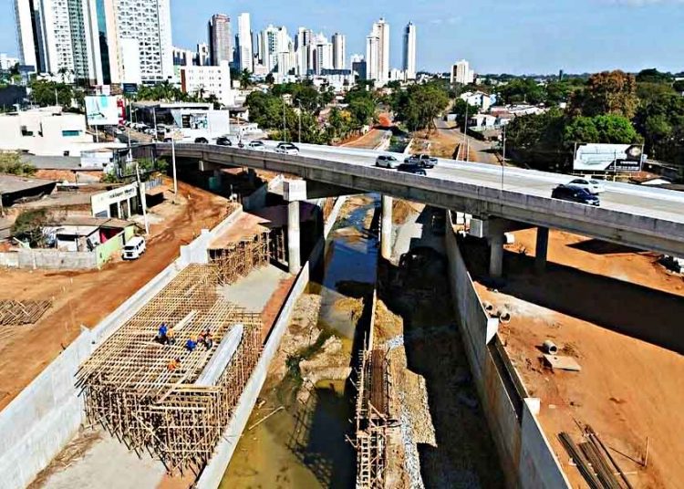 Viaduto da Jamel Cecílio, em Goiânia | Foto: Divulgação / Seinfra