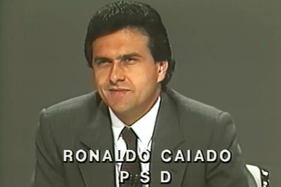 Ronaldo Caiado durante sua candidatura a presidente em 1989 | Foto: Reprodução