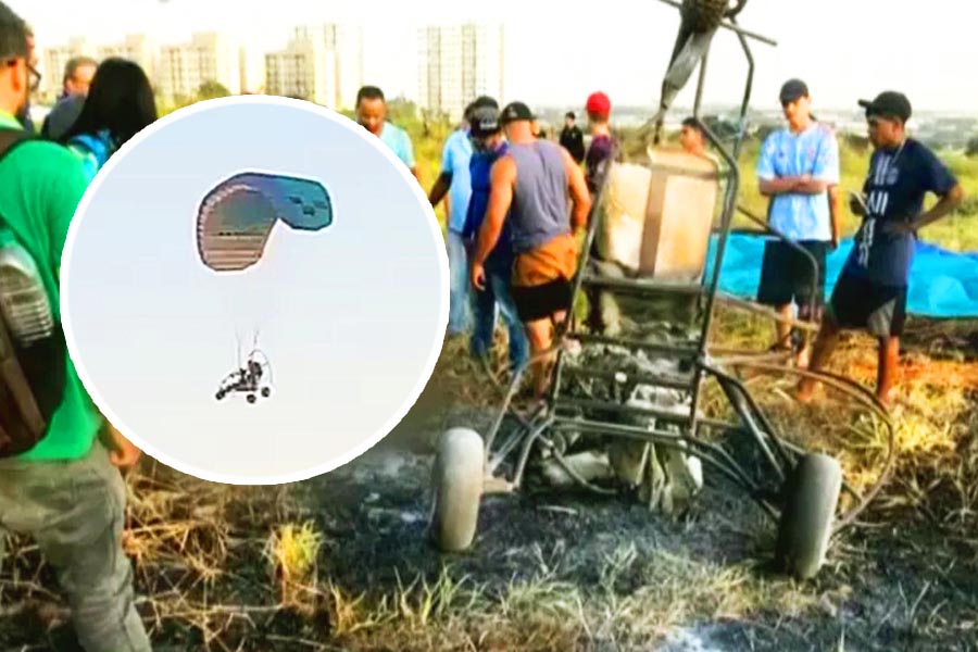 Piloto cai de ultraleve em Aparecida de Goiânia | Foto: Reprodução