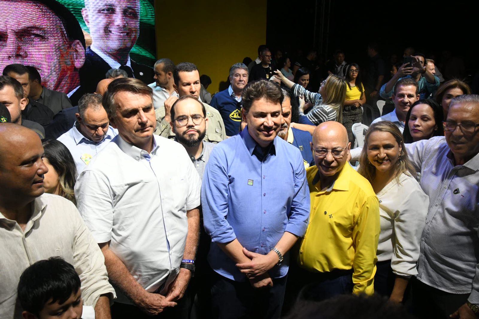 Major Vitor Hugo, Jair Bolsonaro, Fábio Sousa, Wilder Morais e Professor Alcides | Foto: Valdemy Teixeira