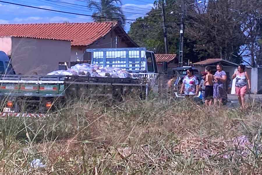 Distribuição de cestas básicas em Aparecida de Goiânia 