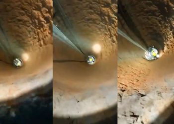 Menino caiu em fosso em Goiás e foi socorrido pelos bombeiros | Foto: Divulgação / CBMGO
