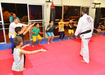 Iniciadas aulas de jiu-jítsu para crianças no CEU das Artes Vera Cruz, em Aparecida de Goiânia | Foto: Claudivino Antunes