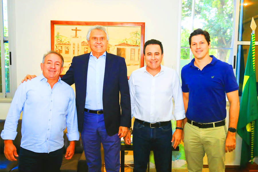 Vilmar Mariano, Ronaldo Caiado, Veter Martins e Daniel Vilela | Foto: Divulgação