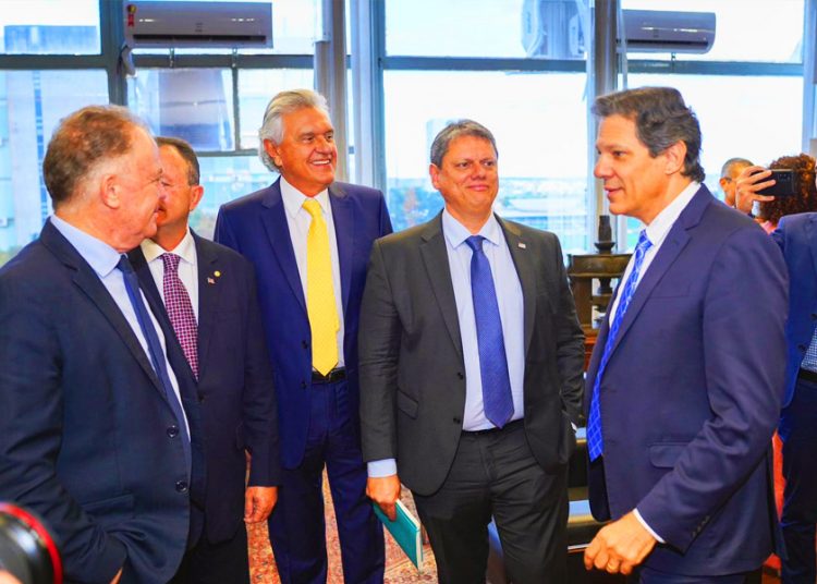 Fórum de Governadores busca compensação de perdas com alíquota do ICMS durante encontro com ministro da Fazenda, Fernando Haddad | Foto: Júnior Guimarães