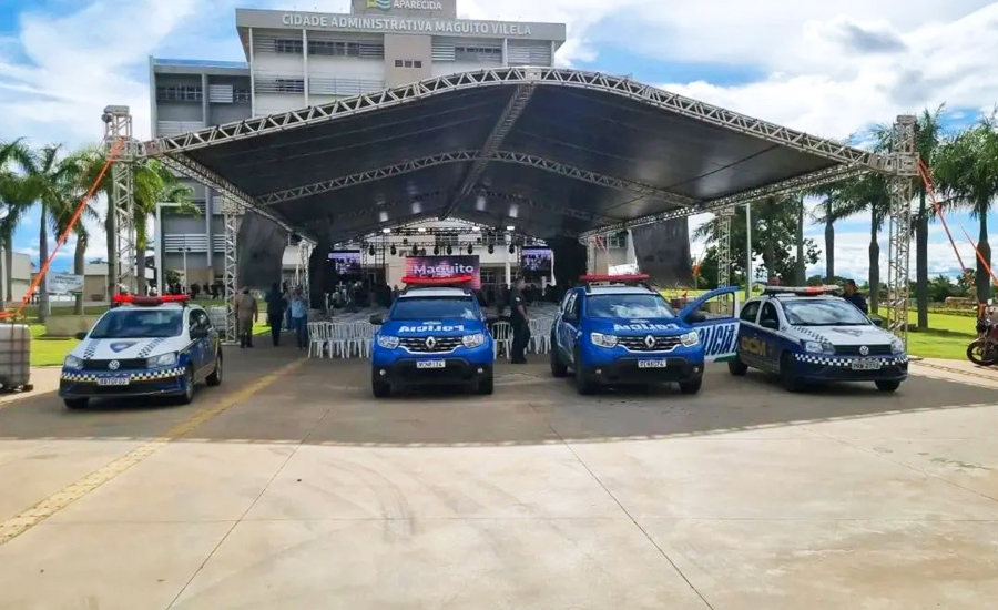 PM e GCM na segurança do evento de homenagem ao ex-governador Maguito Vilela em Aparecida de Goiânia | Foto: Reprodução