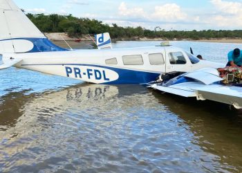 Avião de pequeno porte faz pouso forçado em praia de Boa Vista (RR) | Foto: Reprodução