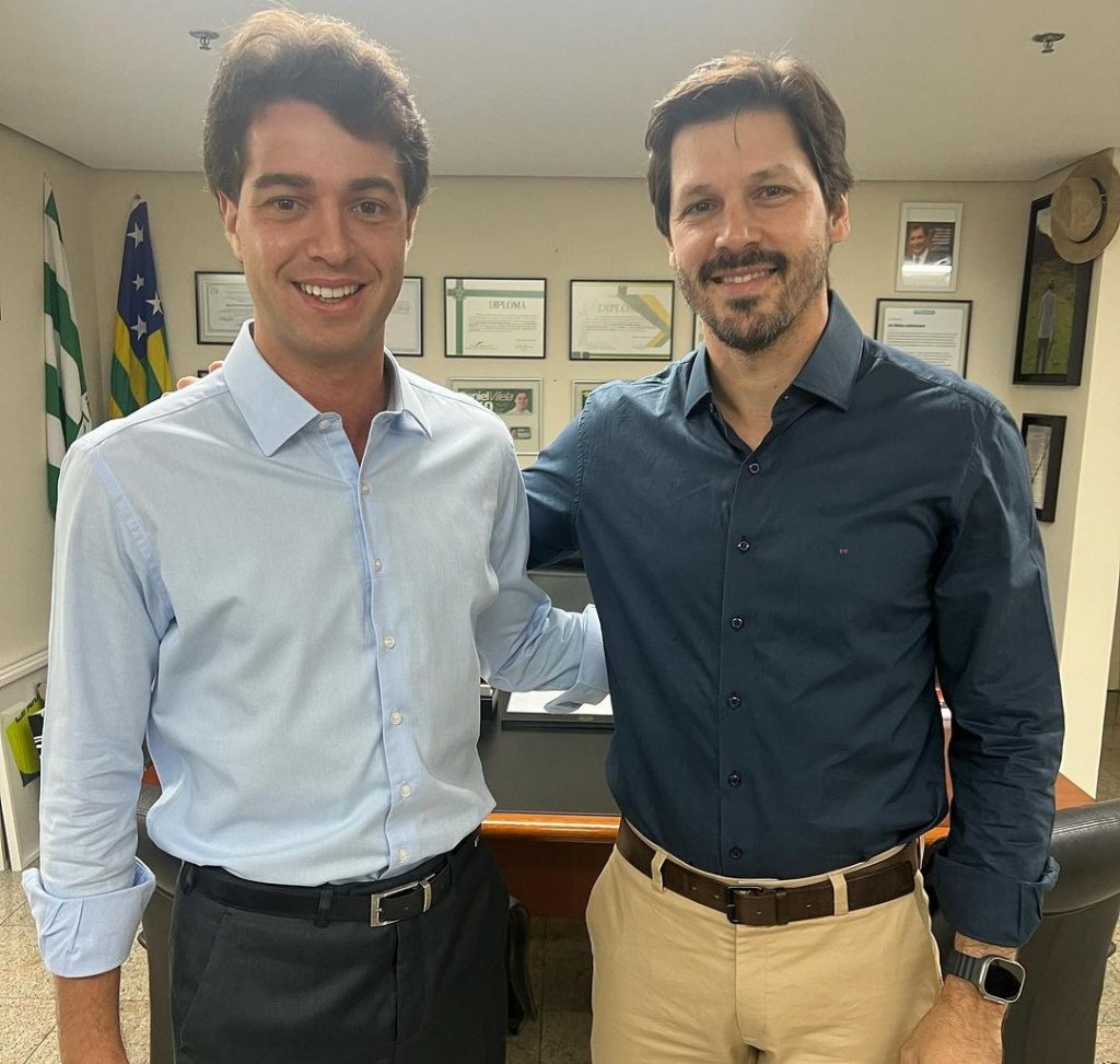 Felipe Cecílio ao lado do presidente estadual do MDB e vice-governador, Daniel Vilela | Foto: Reprodução/Instagram