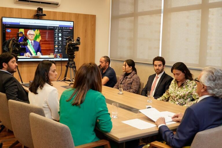 O governador Ronaldo Caiado tomou posse para se segundo mandato de forma virtual | Foto: Bianca Kida/Secom Goiás