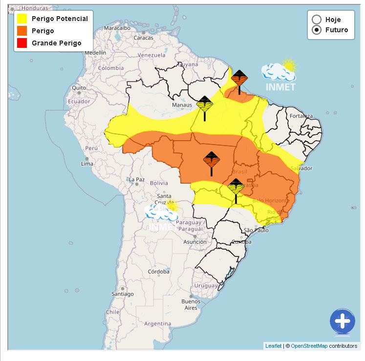 Diversos estados estão sob alerta laranja | Foto: Reprodução/Inmet