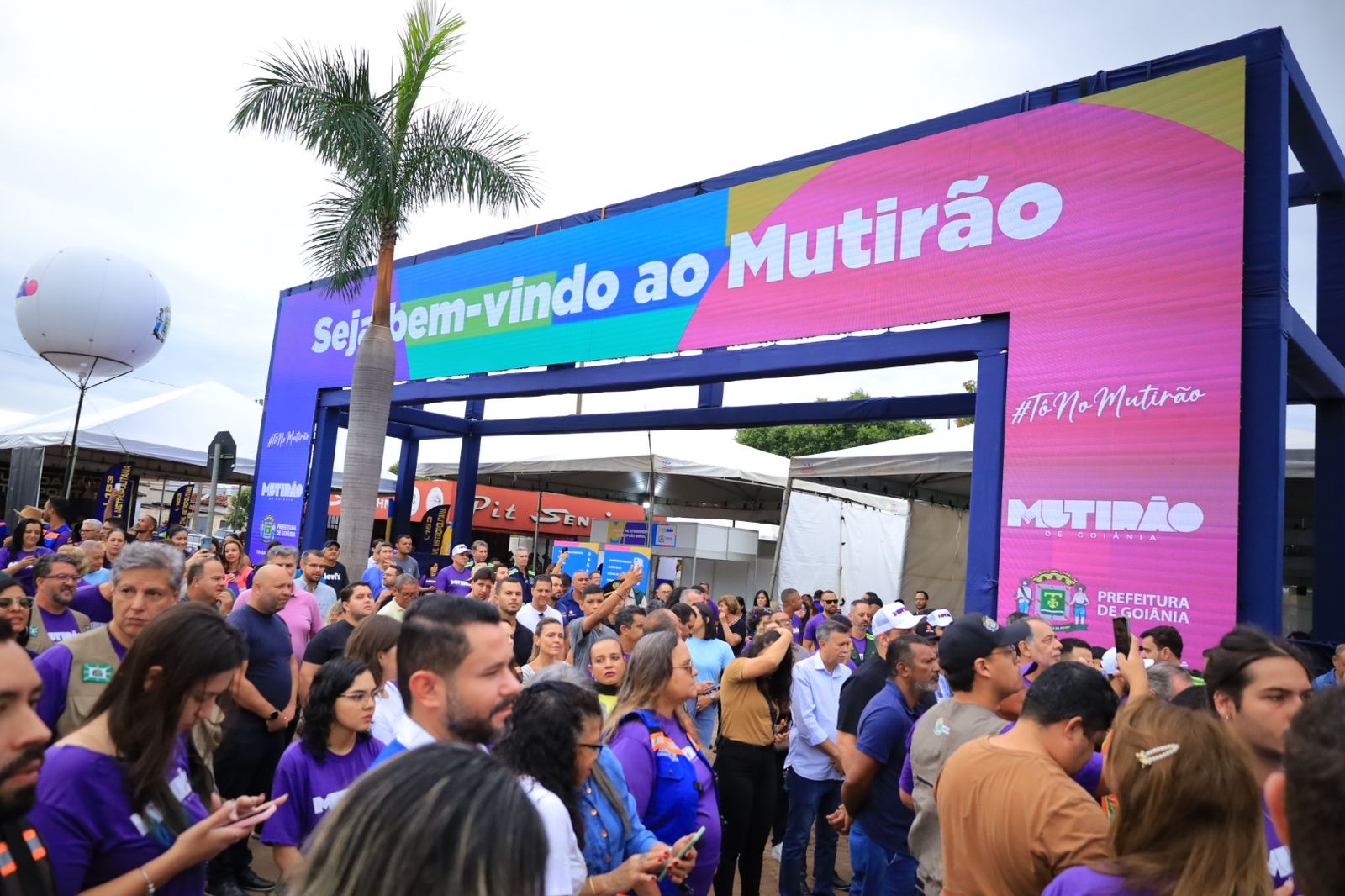 Painel digital foi montado na entrada do evento | Foto: Prefeitura de Goiânia