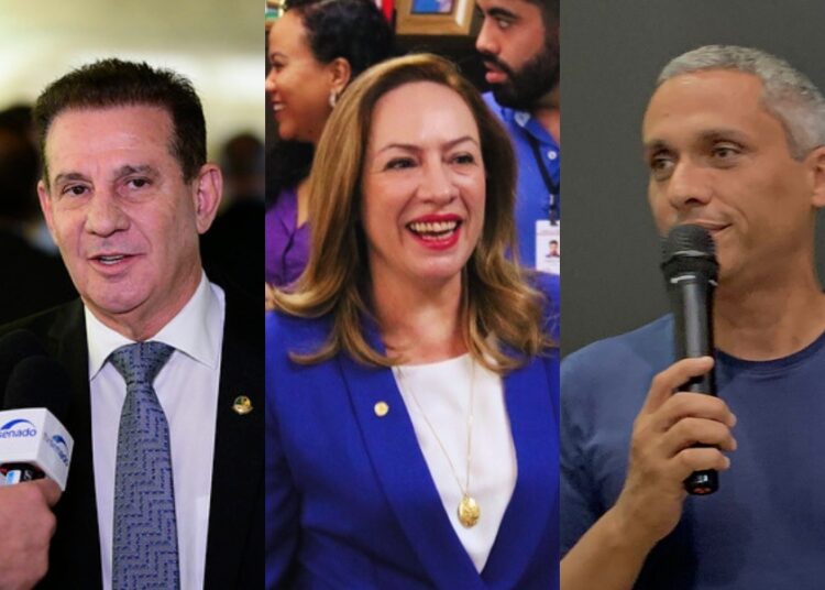 Vanderlan Cardoso, Adriana Accorsi e Gustavo Gayer | Fotos: Agência Senado e Folha Z