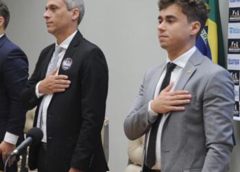 Deputados Gustavo Gayer e Fred Rodrigues na Câmara dos Deputados | Foto:  Divulgação / Câmara