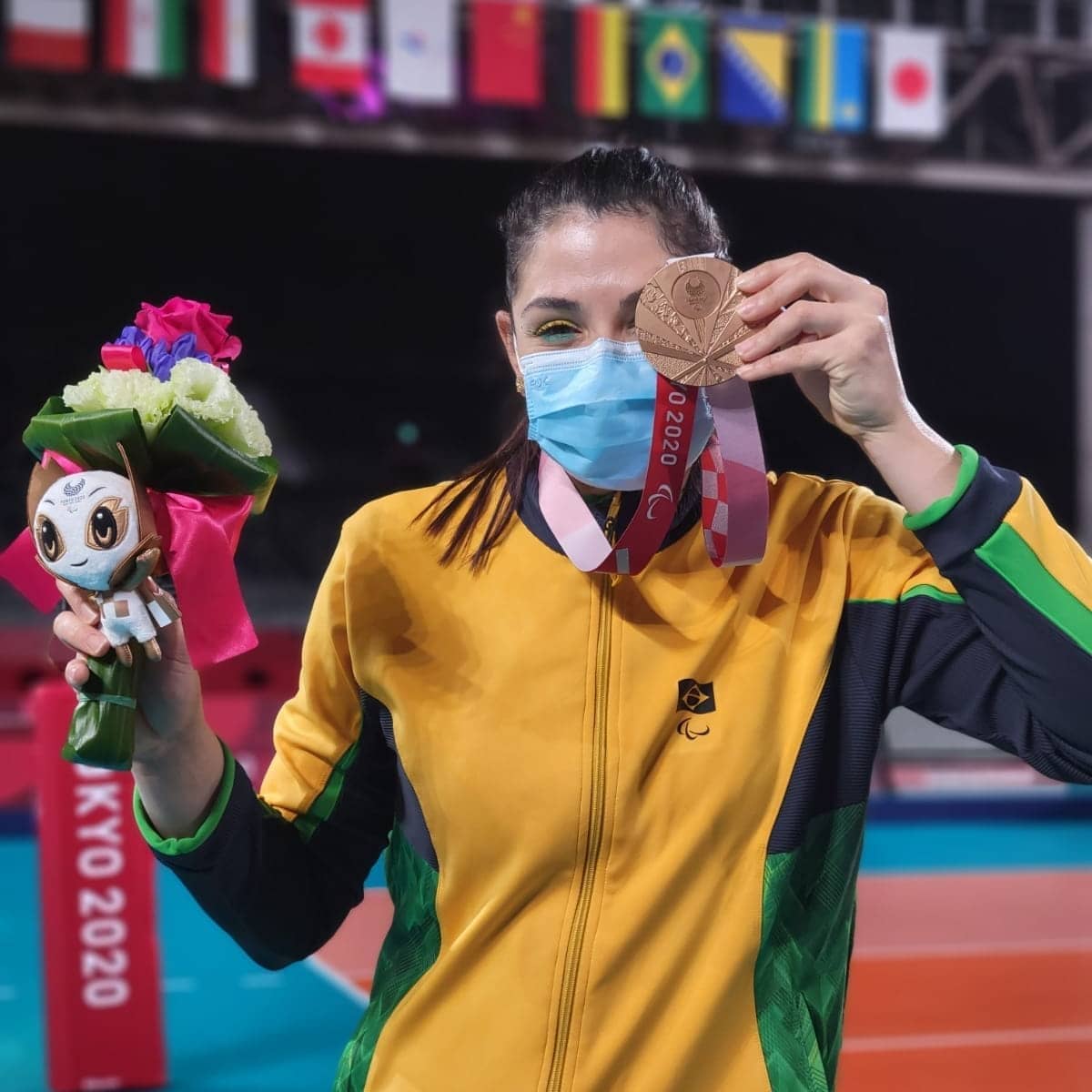 Adria Jesus com medalha de bronze em Tóquio | Foto: Divulgação