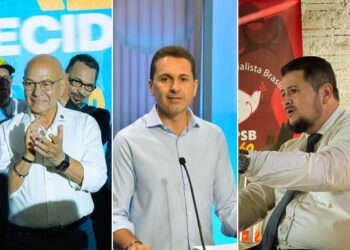 Professor Alcides, do PL, Leandro Vilela, do MDB e Willian Panda, do PSB | Foto: divulgação candidatos