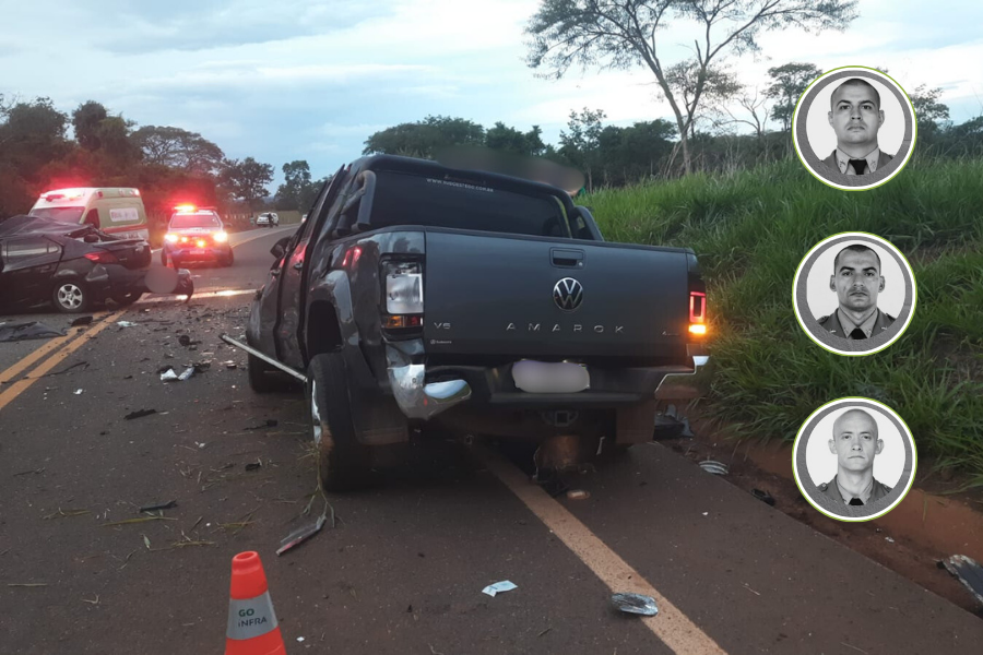 Luto na PMGO: colisão na GO-164 tira a vida de 3 policiais e de outras 2 pessoas