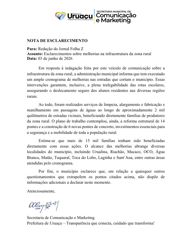 Máquina da Prefeitura de Uruaçu